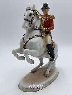 Augarten Levade Porcelain Lipizzaner Spanish Riding School Horse & Rider Figure