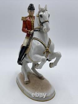 Augarten Levade Porcelain Lipizzaner Spanish Riding School Horse & Rider Figure