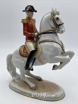 Augarten Levade Porcelain Lipizzaner Spanish Riding School Horse & Rider Figure