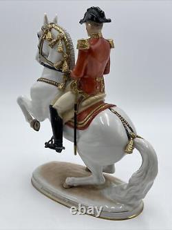 Augarten Levade Porcelain Lipizzaner Spanish Riding School Horse & Rider Figure