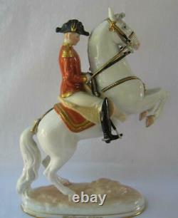 Augarten Porcelain Courbette Lipizzaner Horse Rider Hofreitschule Wien Austria