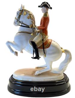 Augarten Vienna Levade Lipizzaner Horse & Rider Figurine #1591 Spanish Riding
