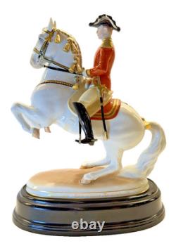 Augarten Vienna Levade Lipizzaner Horse & Rider Figurine #1591 Spanish Riding