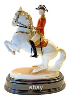 Augarten Vienna Levade Lipizzaner Horse & Rider Figurine #1591 Spanish Riding