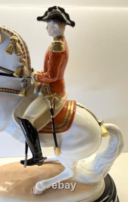 Augarten Vienna Levade Lipizzaner Horse & Rider Figurine #1591 Spanish Riding