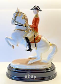 Augarten Vienna Levade Lipizzaner Horse & Rider Figurine #1591 Spanish Riding