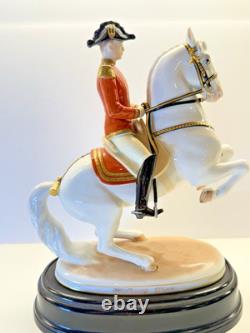 Augarten Vienna Levade Lipizzaner Horse & Rider Figurine #1591 Spanish Riding