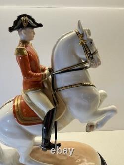 Augarten Vienna Levade Lipizzaner Horse & Rider Figurine #1591 Spanish Riding