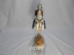 Austria made porcelain Lippizan stallion and rider figurine Corbette