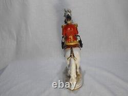 Austria made porcelain Lippizan stallion and rider figurine Corbette