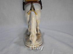 Austria made porcelain Lippizan stallion and rider figurine Corbette