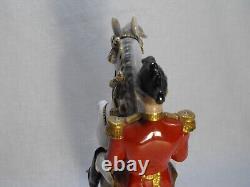 Austria made porcelain Lippizan stallion and rider figurine Corbette