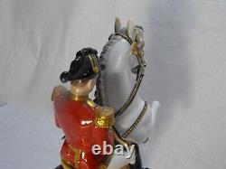 Austria made porcelain Lippizan stallion and rider figurine Corbette