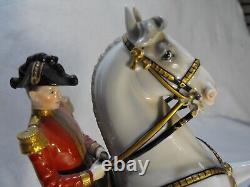 Austria made porcelain Lippizan stallion and rider figurine Corbette