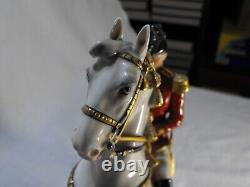 Austria made porcelain Lippizan stallion and rider figurine Corbette