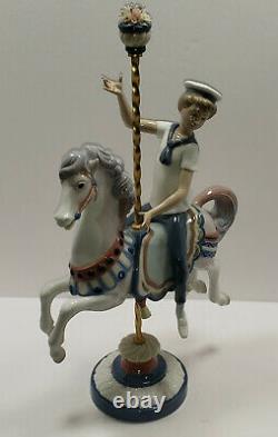 Autographed Lladro Boy On Carousel Horse 1470 Porcelain Figurine 1985-2000