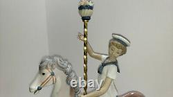 Autographed Lladro Boy On Carousel Horse 1470 Porcelain Figurine 1985-2000