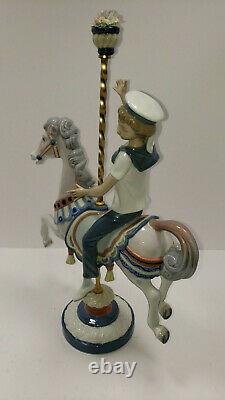 Autographed Lladro Boy On Carousel Horse 1470 Porcelain Figurine 1985-2000