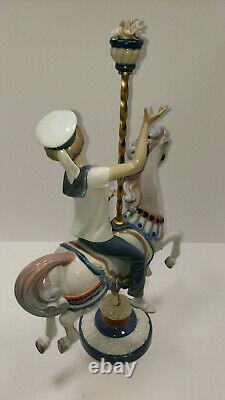 Autographed Lladro Boy On Carousel Horse 1470 Porcelain Figurine 1985-2000