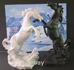 BATTLING STALLIONS by Edward D Hart Fine Porcelain