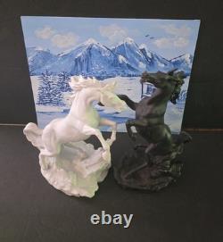 BATTLING STALLIONS by Edward D Hart Fine Porcelain