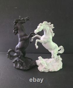 BATTLING STALLIONS by Edward D Hart Fine Porcelain