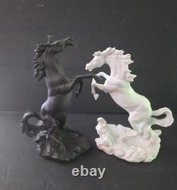 BATTLING STALLIONS by Edward D Hart Fine Porcelain