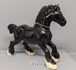 BESWICK BLACK CANTERING SHIRE BCC 1996 From The Linda Walter Estate