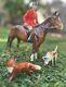 Beswick(s)#1501 Huntsman Red Jacket Withhound Dog In Pursuit Fox? Greatcond