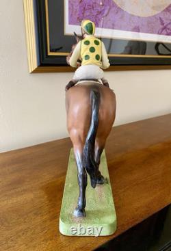 BOEHM Thoroughbred And Jockey 1977 # 11 Porcelain 14 Statue Figurine Signed