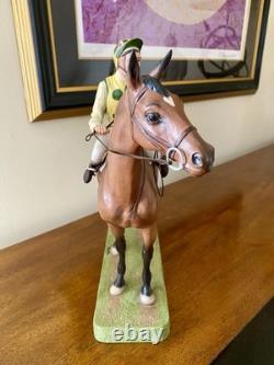 BOEHM Thoroughbred And Jockey 1977 # 11 Porcelain 14 Statue Figurine Signed