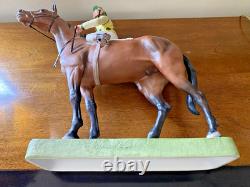 BOEHM Thoroughbred And Jockey 1977 # 11 Porcelain 14 Statue Figurine Signed BOEHM Thoroughbred And Jockey 1977 # 11 Porcelain 14 Statue Figurine Signed