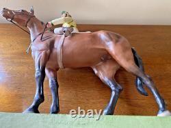 BOEHM Thoroughbred And Jockey 1977 # 11 Porcelain 14 Statue Figurine Signed