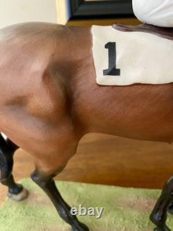 BOEHM Thoroughbred And Jockey 1977 # 11 Porcelain 14 Statue Figurine Signed