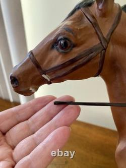 BOEHM Thoroughbred And Jockey 1977 # 11 Porcelain 14 Statue Figurine Signed