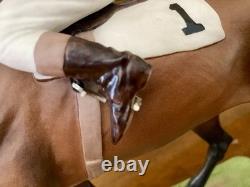 BOEHM Thoroughbred And Jockey 1977 # 11 Porcelain 14 Statue Figurine Signed