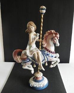 Beautiful LLADRO Retired Glossy Figurine Titled- Girl on Carousel Horse, #1469