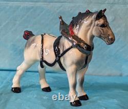 Beautiful Monrovia Hagen Renaker White Draft Horse in Harness