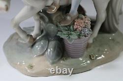 Beautiful Rare Lladro Porcelain Pony Ride Boy & Girl Riding Horse #1251 AB4