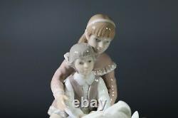 Beautiful Rare Lladro Porcelain Pony Ride Boy & Girl Riding Horse #1251 AB4