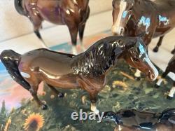 Beswick England English Porcelain Horse Set
