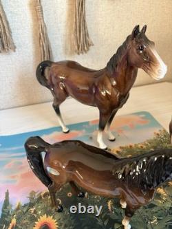 Beswick England English Porcelain Horse Set