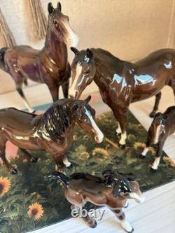 Beswick England English Porcelain Horse Set