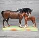 Beswick England Mare & Foal Horse Porcelain 1811 Figurine Brown & Bay Read