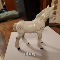 Beswick England Shire Foal Dapple Grey Glossy Horse Figurine #1053-Exc. Cond