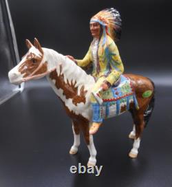 Beswick Horse 1391 Indian Chief Riding Skewbald Pony 8.5 H 1955-1990 Ceramic
