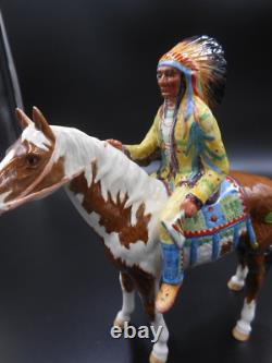 Beswick Horse 1391 Indian Chief Riding Skewbald Pony 8.5 H 1955-1990 Ceramic