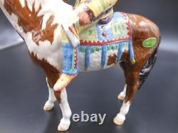 Beswick Horse 1391 Indian Chief Riding Skewbald Pony 8.5 H 1955-1990 Ceramic