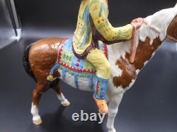 Beswick Horse 1391 Indian Chief Riding Skewbald Pony 8.5 H 1955-1990 Ceramic