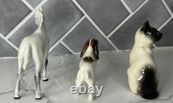 Beswick Horse Arab Bahram, Cocker Spaniel, and Siamese Cat